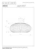 Lucide ARMONI - Plafonnière - Ø 52 cm - 1xE27 - Zwart - thumbnail