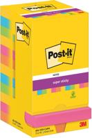 Post-It Super Sticky Notes Carnival, 90 vel, ft 76 x 76 mm, pak van 12 blokken - thumbnail
