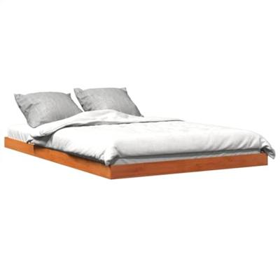 Bedframe massief grenenhout wasbruin 140x200 cm