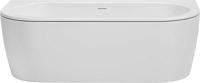 Saqu Line half vrijstaand bad met 2 ligzijdes back-to-wall 160x75cm glans wit acryl incl. afvoerplug wit - thumbnail