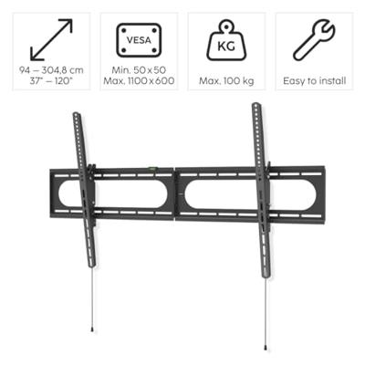 Hama TV-Muurbeugel Kantelbaar voor Schermen tot 305 cm Wandafstand 2.8 cm Zwart