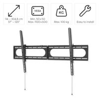 Hama TV-Muurbeugel Kantelbaar voor Schermen tot 305 cm Wandafstand 2.8 cm Zwart - thumbnail