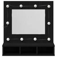 Spiegelkast Zwart eiken 62 x 31.5 x 62 cm Bewerkt hout - thumbnail