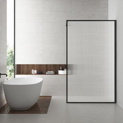 Wiesbaden Inloopdouche 90x200 cm - Nano Antikalk - Geribbeld Glas - Mat Zwart