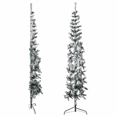 VidaXL Kunstkerstboom half met sneeuw smal 240 cm
