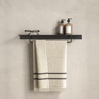 Planchet met Handdoekrek Geesa Leev 60 cm Zwart - thumbnail