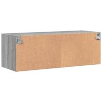 Wandkast met glazen deuren 102x37x35 cm grijs sonoma eiken - thumbnail