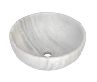 Plieger Round waskom - 38x38x13.6cm - marmer wit washbasin 38 marble white - thumbnail