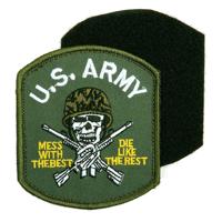 Embleem stof US army (doodskop) met klittenband - thumbnail