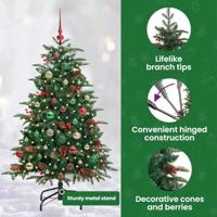 VidaXL Kunstkerstboom groen 150 cm pvc en metaal en plastic - thumbnail