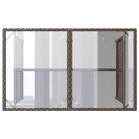 2-delige Tuinset met kussens poly rattan bruin - thumbnail