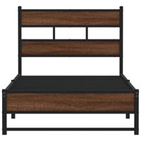 Bedframe zonder matras metaal bruin eikenkleurig 90x200 cm - thumbnail