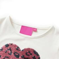 Kindershirt met lange mouwen pailletten hart 92 ecru - thumbnail