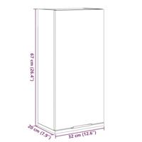 Badkamerkast wandgemonteerd 32x20x67 cm oud houtkleurig - thumbnail