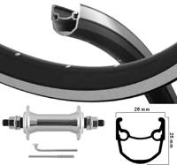 Kgs voorwiel 28 inch (622) velg ryde stratos/zilver zwart vaste as - thumbnail