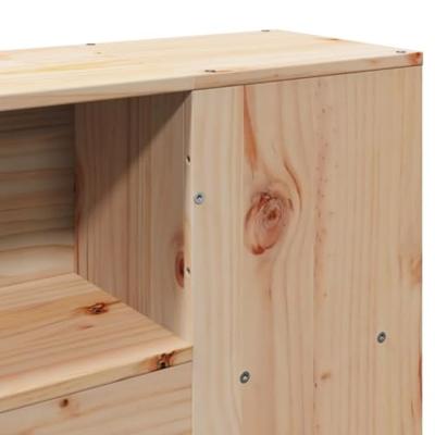 Bed met boekenkast zonder matras massief grenenhout 140x190 cm - thumbnail