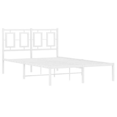Bedframe met hoofdbord metaal wit 120x190 cm