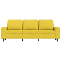 Driezitsbank 180 cm stof lichtgeel - thumbnail
