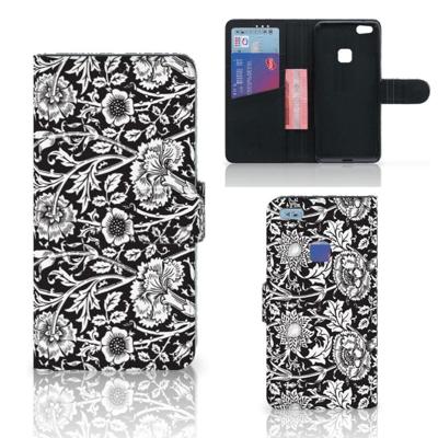 Huawei P10 Lite Hoesje Black Flowers Huawei P10 Lite Hoesje Black Flowers