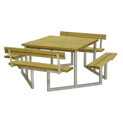 Picknicktafel Vierkant Twist Geïmpregneerd Hout 2 Rugleuningen
