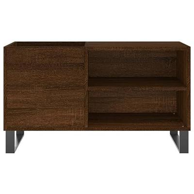 Platenkast 85x38x48 cm bewerkt hout bruin eikenkleur Platenkast 85x38x48 cm bewerkt hout bruin eikenkleur