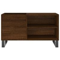 Platenkast 85x38x48 cm bewerkt hout bruin eikenkleur - thumbnail