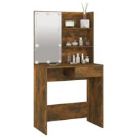 Kaptafel met LED-verlichting 74,5x40x141 cm bruin eikenkleur - thumbnail