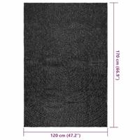 VidaXL Vloerkleed zizur binnen en buiten 120x170cm jute look antraciet - thumbnail