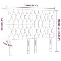 Hoofdbord LED 144x7x118/128 cm stof taupe - thumbnail