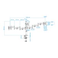 TooQ DB1327TN-B tafelhouder voor 3 LED/LCD-/televisie, zwenkbaar, kantelbaar, voor 13-27 inch (33-68 cm), zwart - thumbnail