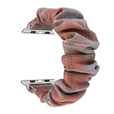 Elastisch scrunchie nylon bandje - Lichtrood / blauw - Geschikt voor Apple Watch 44mm / 45mm / 46mm / 49mm Elastisch scrunchie nylon bandje - Lichtrood / blauw - Geschikt voor Apple Watch 44mm / 45mm / 46mm / 49mm