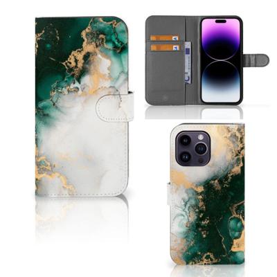 Bookcase voor iPhone 15 Pro Max Marmer Groen Bookcase voor iPhone 15 Pro Max Marmer Groen