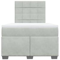 Boxspring met matras fluweel lichtgrijs 120x190 cm - thumbnail