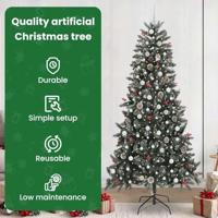 Kunstkerstboom met 300 LED Groen 240 cm PVC en Plastic en Staal - thumbnail