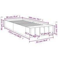 Bedframe bewerkt hout sonoma eikenkleurig 90x200 cm - thumbnail