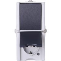 Kopp 139356003 proAQA Compleet Schakel-/stopcontact combinatie spatwaterdicht Grijs 1 stuks 1 stuk(s) - thumbnail
