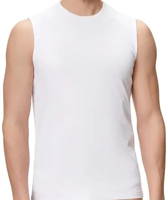 HL-tricot mouwloos shirt heren - 100% katoen - Ondershirt zonder mouwen wit - Mannen