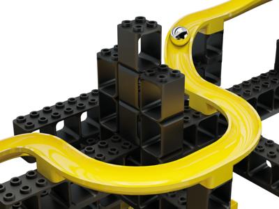 Hubelino knikkerbaan bouwset zwart/geel 246-delig Hubelino knikkerbaan bouwset zwart/geel 246-delig