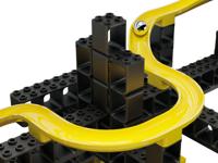 Hubelino knikkerbaan bouwset zwart/geel 246-delig - thumbnail