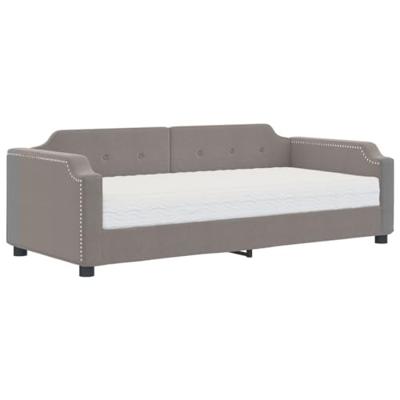 Slaapbank met matras 100x200 cm stof taupe