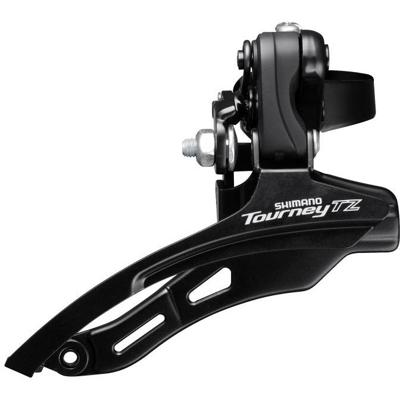Voorderailleur 6/7-speed Shimano Tourney TZ FD-TZ500 down swing/top pull - hoge klem ø28,6 mm - 42T - Zwart/Zilver Voorderailleur 6/7-speed Shimano Tourney TZ FD-TZ500 down swing/top pull - hoge klem ø28,6 mm - 42T - Zwart/Zilver