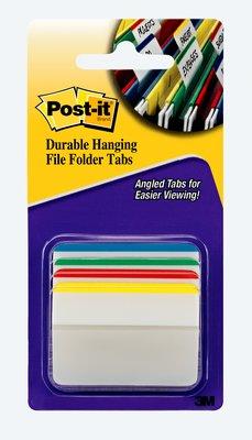 Post-it Index Strong, ft 50,8 x 38 mm, voor hangmappen, set van 24 tabs, 4 kleuren, 6 tabs per kleur Post-it Index Strong, ft 50,8 x 38 mm, voor hangmappen, set van 24 tabs, 4 kleuren, 6 tabs per kleur