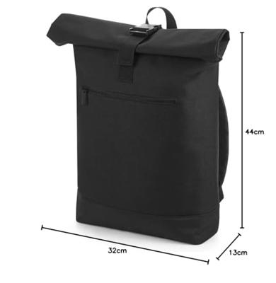 Atlantis BG855 Roll-Top Backpack - Black - 32 x 44 x 13 cm