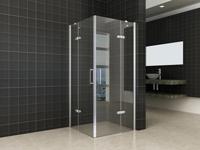 Douchecabine Wiesbaden hoek instap 2 deuren 90x90cm 8mm NANO coating - thumbnail