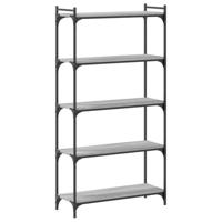 Boekenkast 5-laags 80x30x154 cm bewerkt hout grijs sonoma eiken - thumbnail