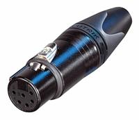 Neutrik NC6FXX-B XLR kabeldeel 6p female zwart, verguld - thumbnail