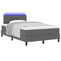 Boxspringbed met Matras & LED Donkergrijs 120x200 cm Stof - thumbnail