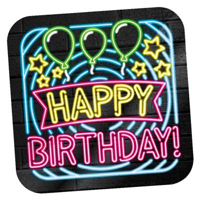 NEON Deurbord Happy Birthday
