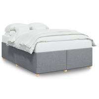 Bedframe zonder matras stof lichtgrijs 160x200 cm - thumbnail