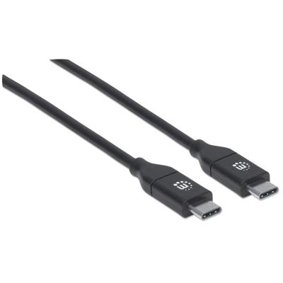 Manhattan 355247 USB-kabel USB 2.0 USB-C stekker, USB-C stekker 2.00 m Zwart